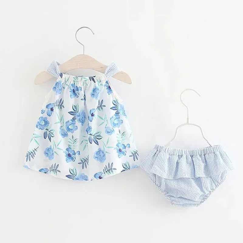 Baby Girls Floral Design Princess Bow Knot Bodysuits