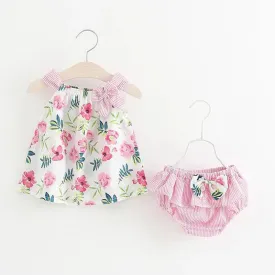 Baby Girls Floral Design Princess Bow Knot Bodysuits