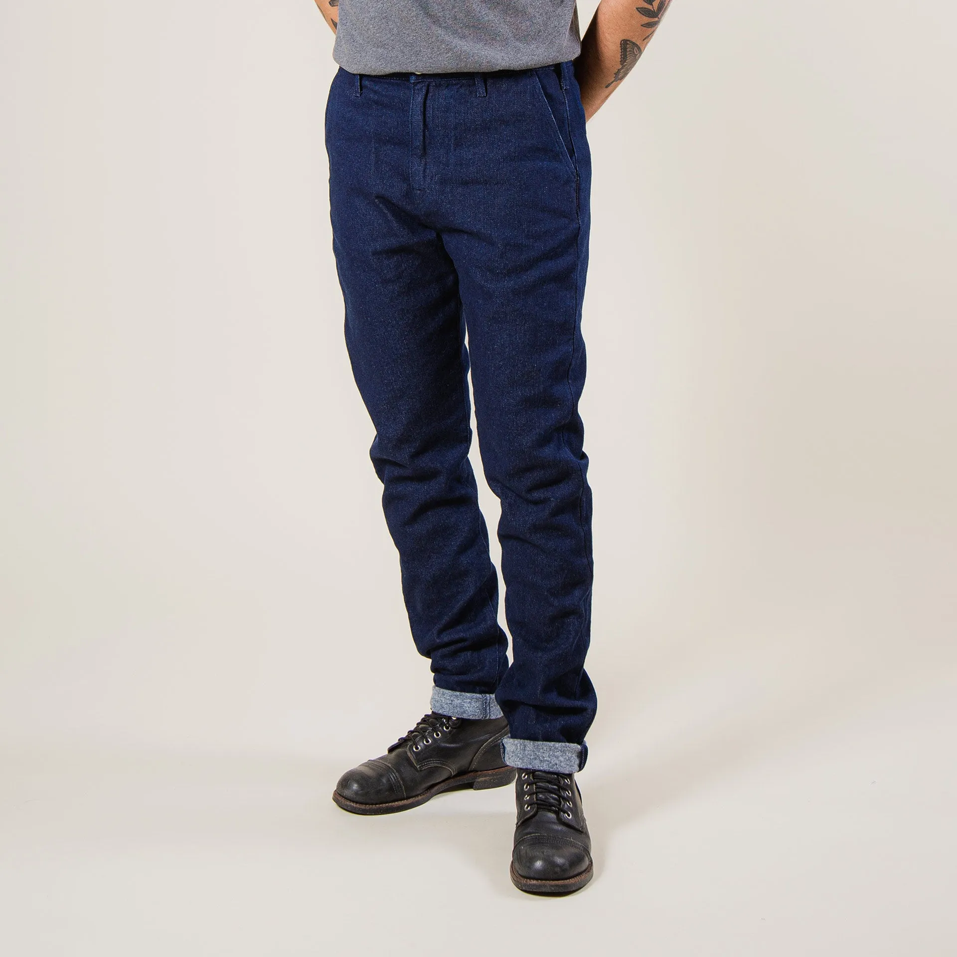 BC-01 TAPERED CHINO 13.75 oz. brushed denim