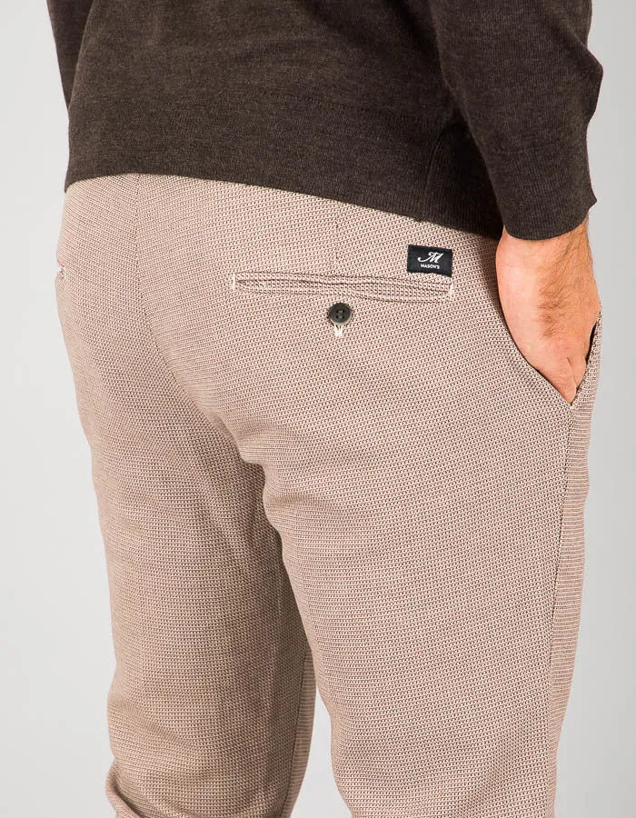 Beige Stretch Woven Cotton Chinos - Mason's