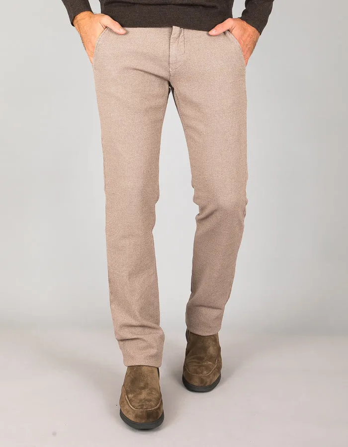 Beige Stretch Woven Cotton Chinos - Mason's