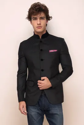 Black Jodhpuri Single Breasted Blazer