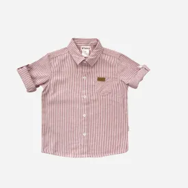 Boys Dress Shirt - Red Pinstripe