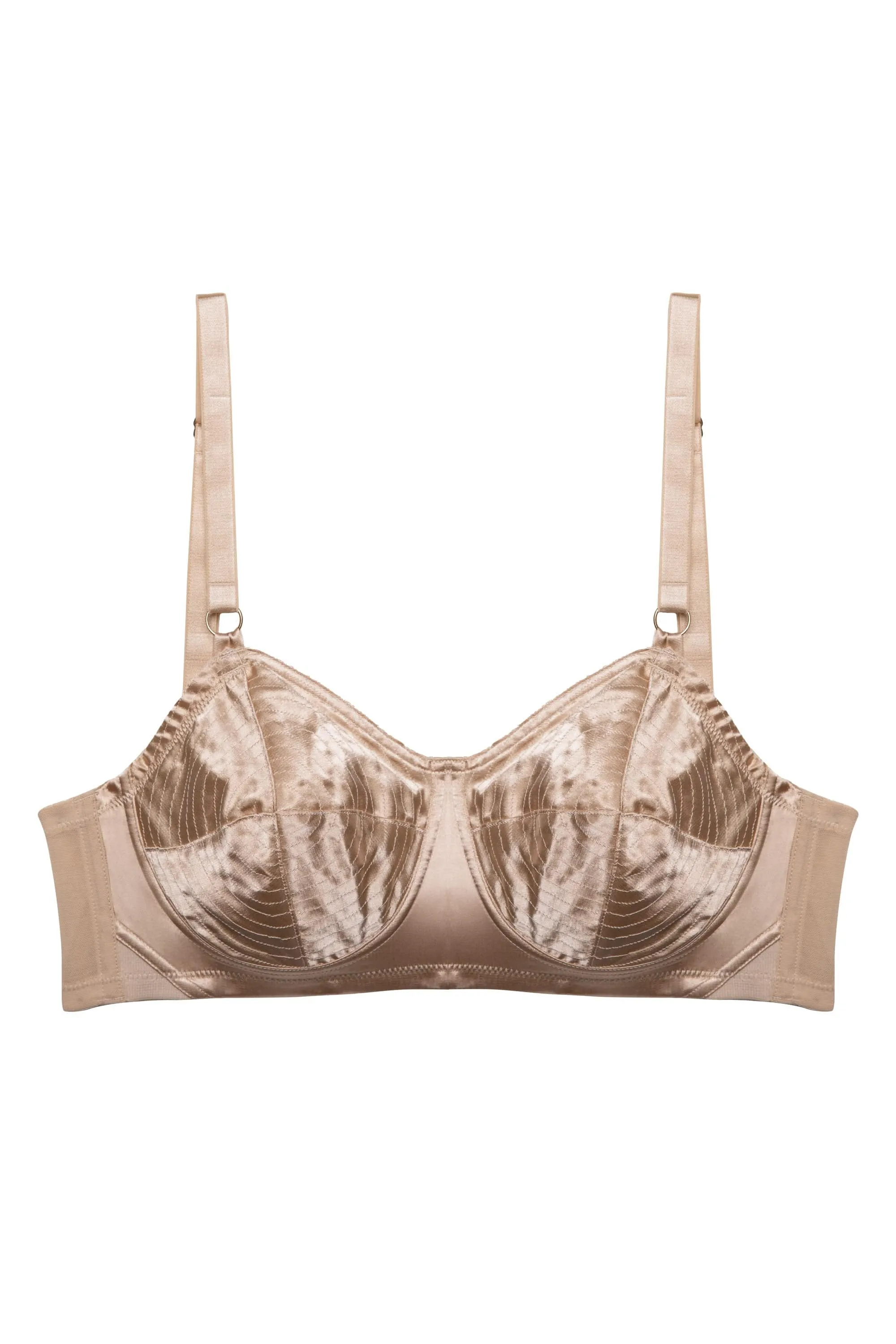 Champagne Spiral Stitch Bullet Bra