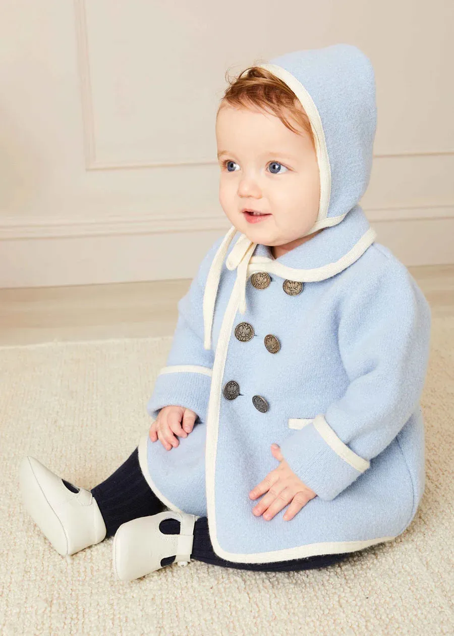 Classic Austrian Contrast Trim Wool Bonnet in Baby Blue (S-L)