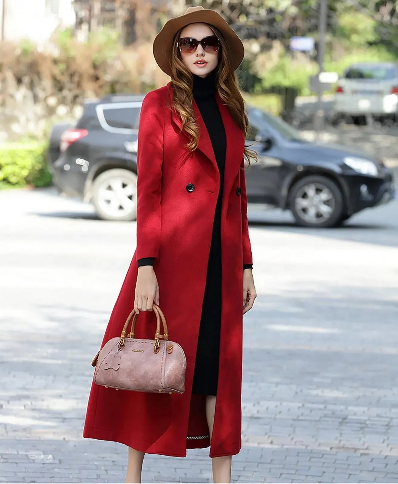 Custom Wool Blend Lined Belted Long Coat