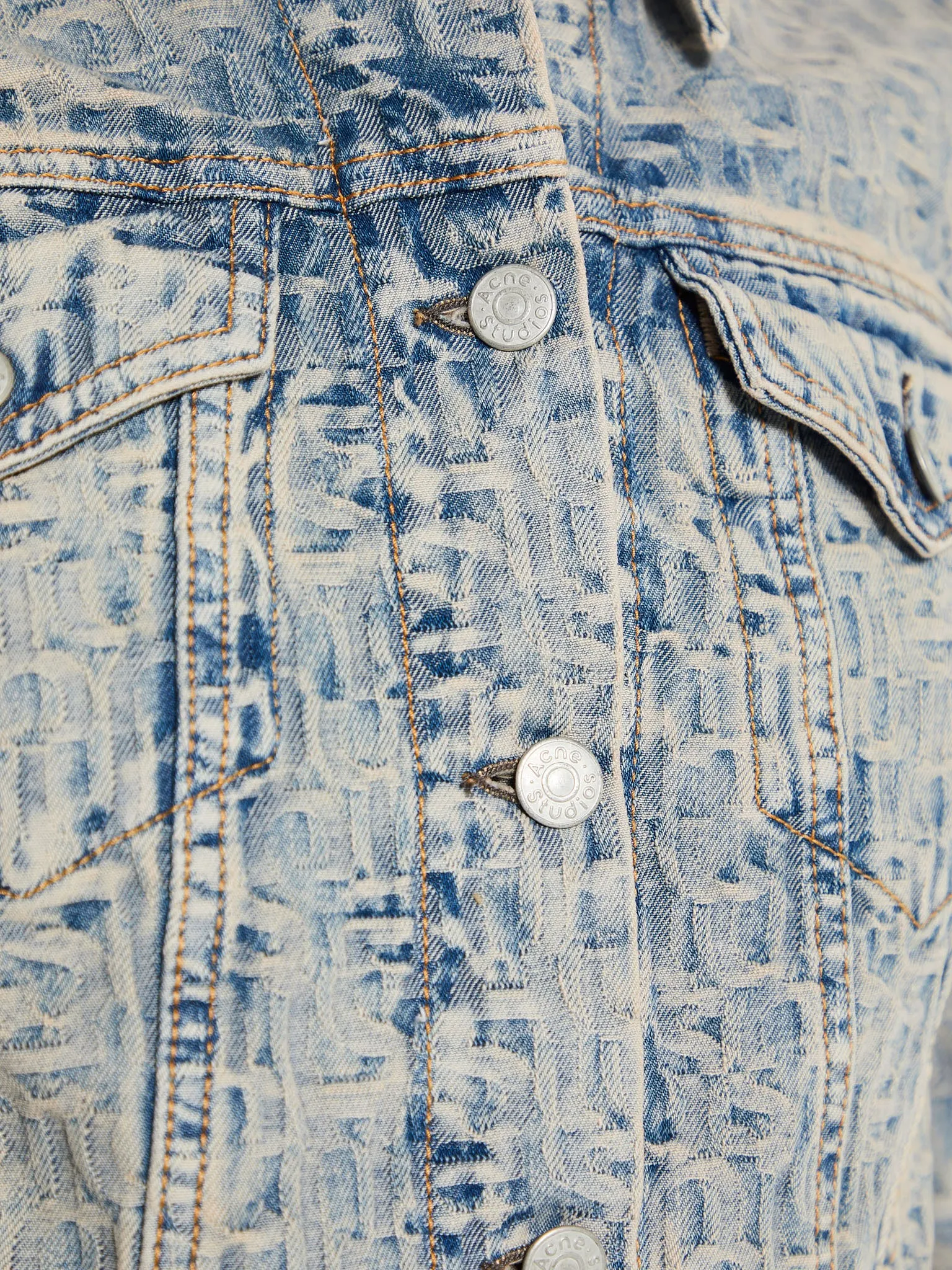 Denim Jacket in Blue and Beige