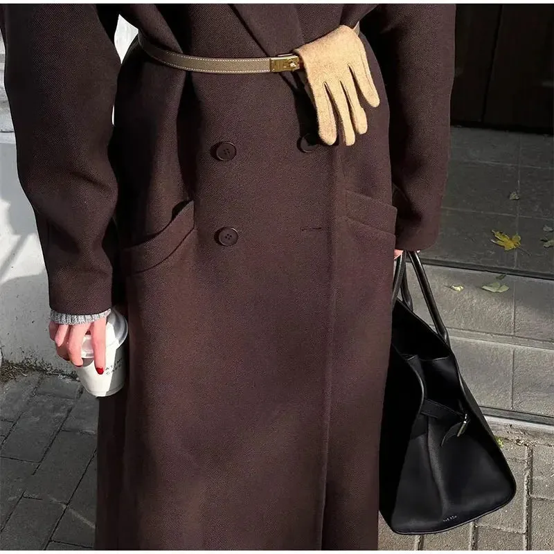 Elegant loose Padded Shoulders trench coat and fall coat