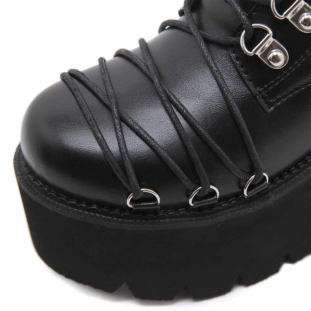 Fashion Side Zipper Thick Sole Rivet Martin Boots