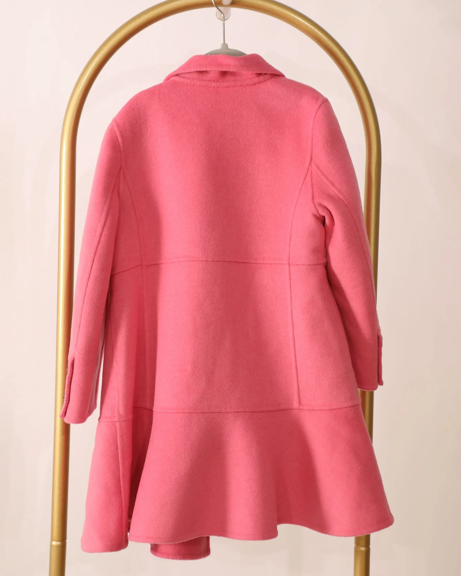 Girls Wool Blend Fitted Coat - Pink