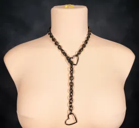 Gunmetal Heart O-link Slip Chain Collar