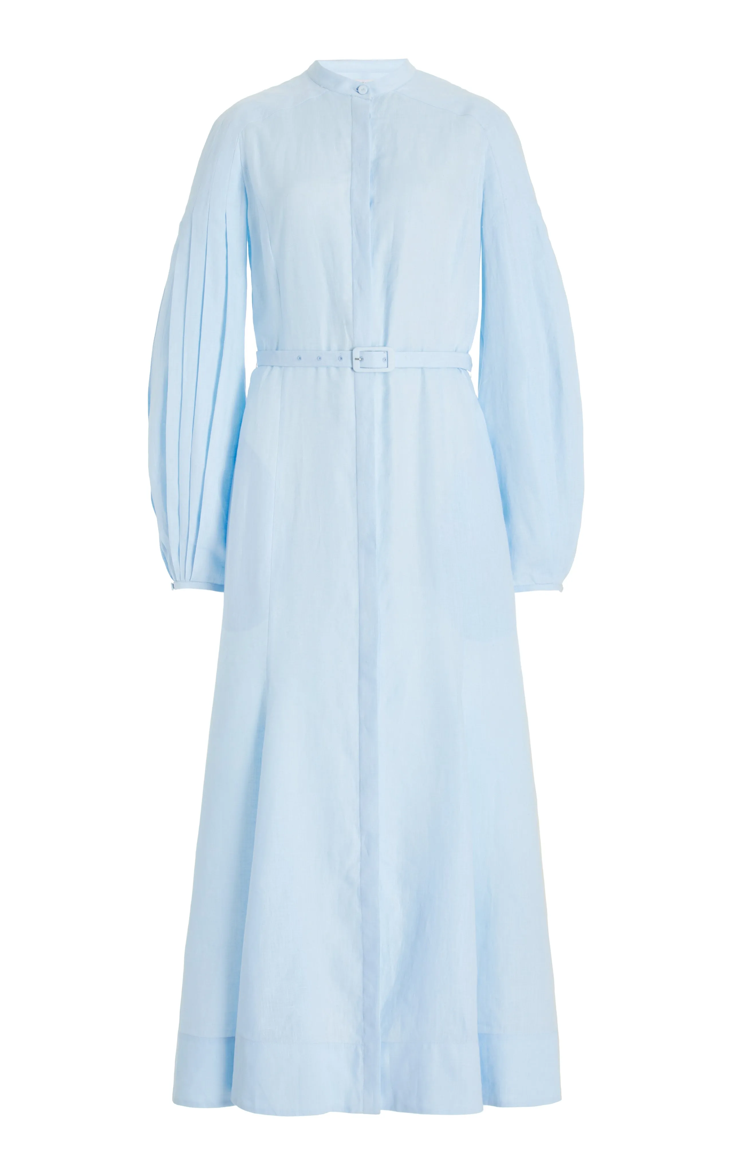 Lydia Maxi Dress with Slip in Light Blue Aloe Linen