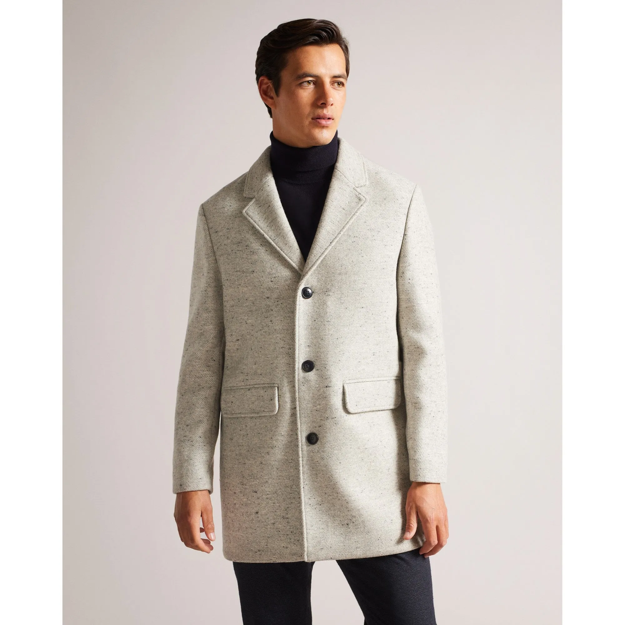 Men Mmo-Ealand-Three Button Crombie - Grey