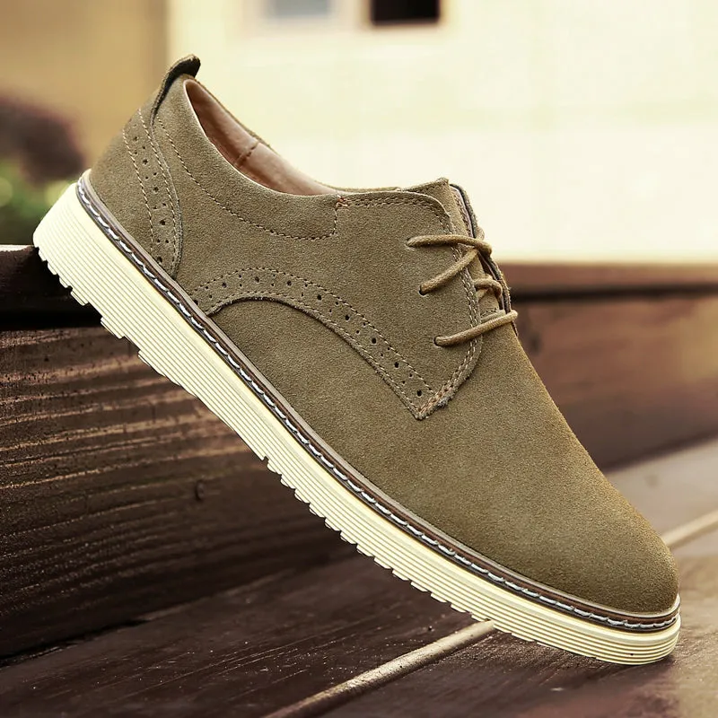 Men Retro Leather Flat Casual Oxford