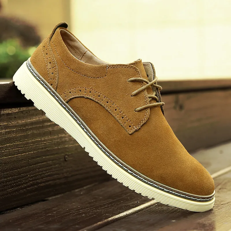 Men Retro Leather Flat Casual Oxford