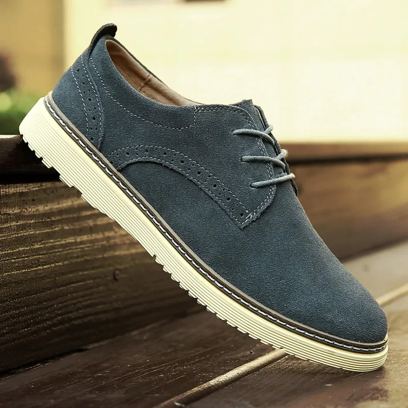 Men Retro Leather Flat Casual Oxford