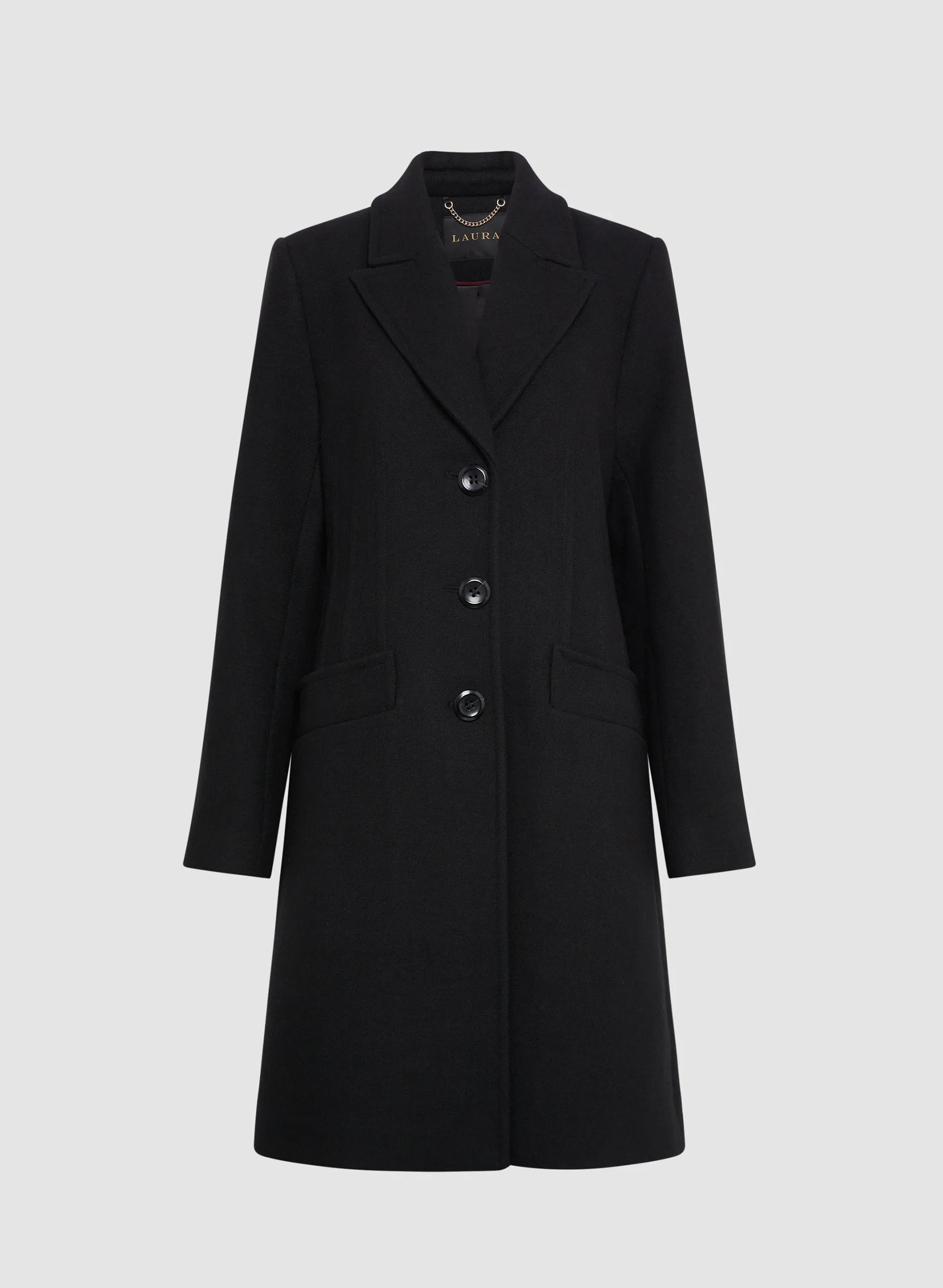 Mid-Length Wool Blend Coat