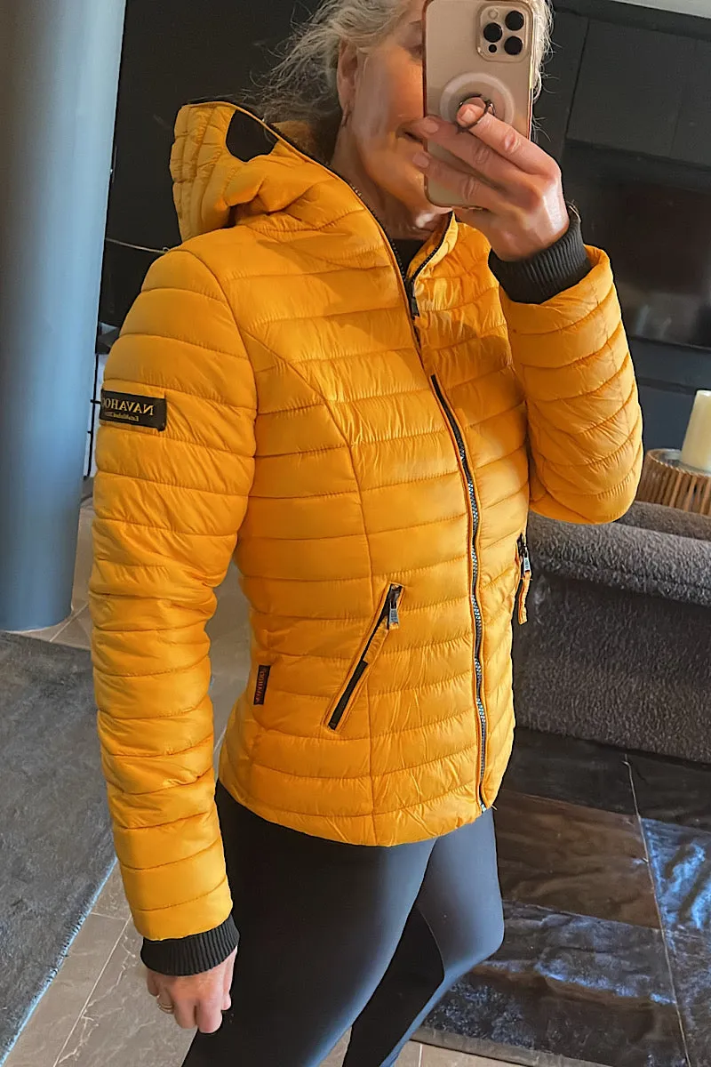 Navahoo Honey Yellow Puffer Jacket