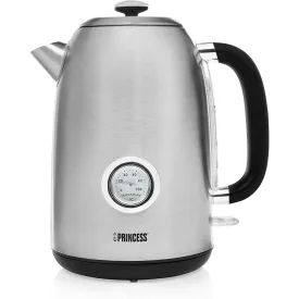 Princess 3KW 1.7L Retro Stainelss Steel Jug Kettle - Silver