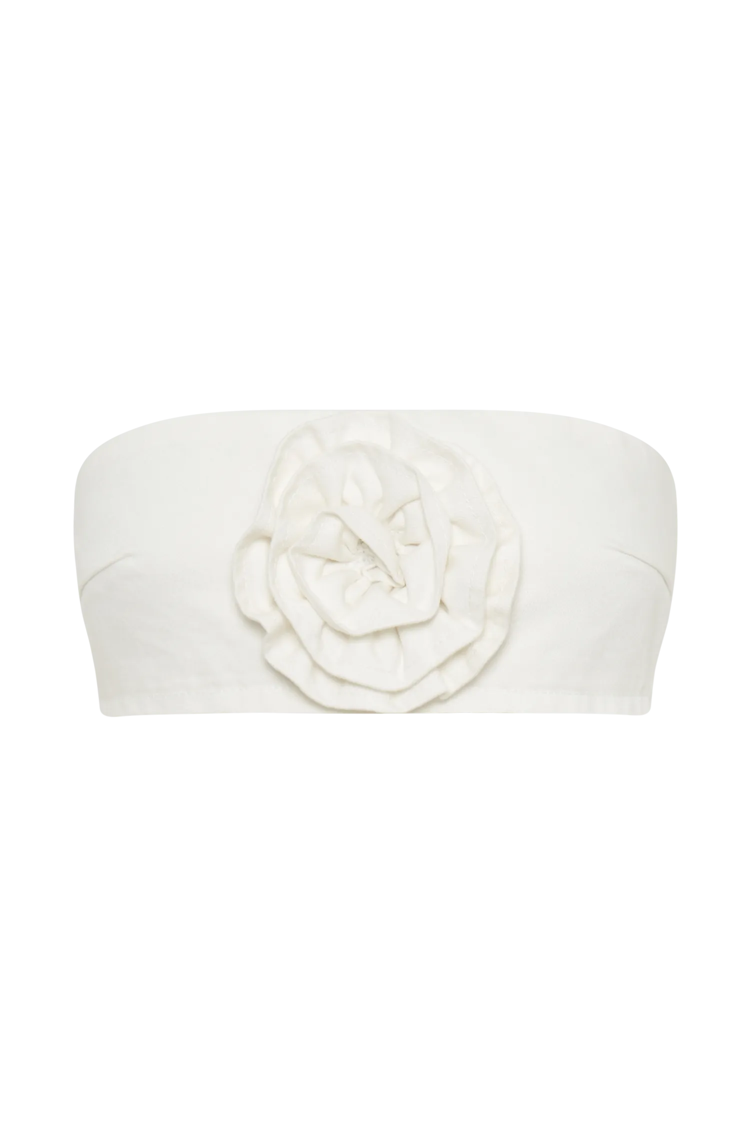 Samantha Rose Denim Bandeau - White