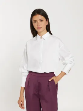 Shirt with frill at cuffs