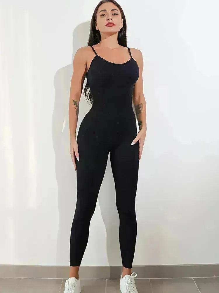 Spaghetti Strap One piece Unitard Bodysuit Jumpsuit