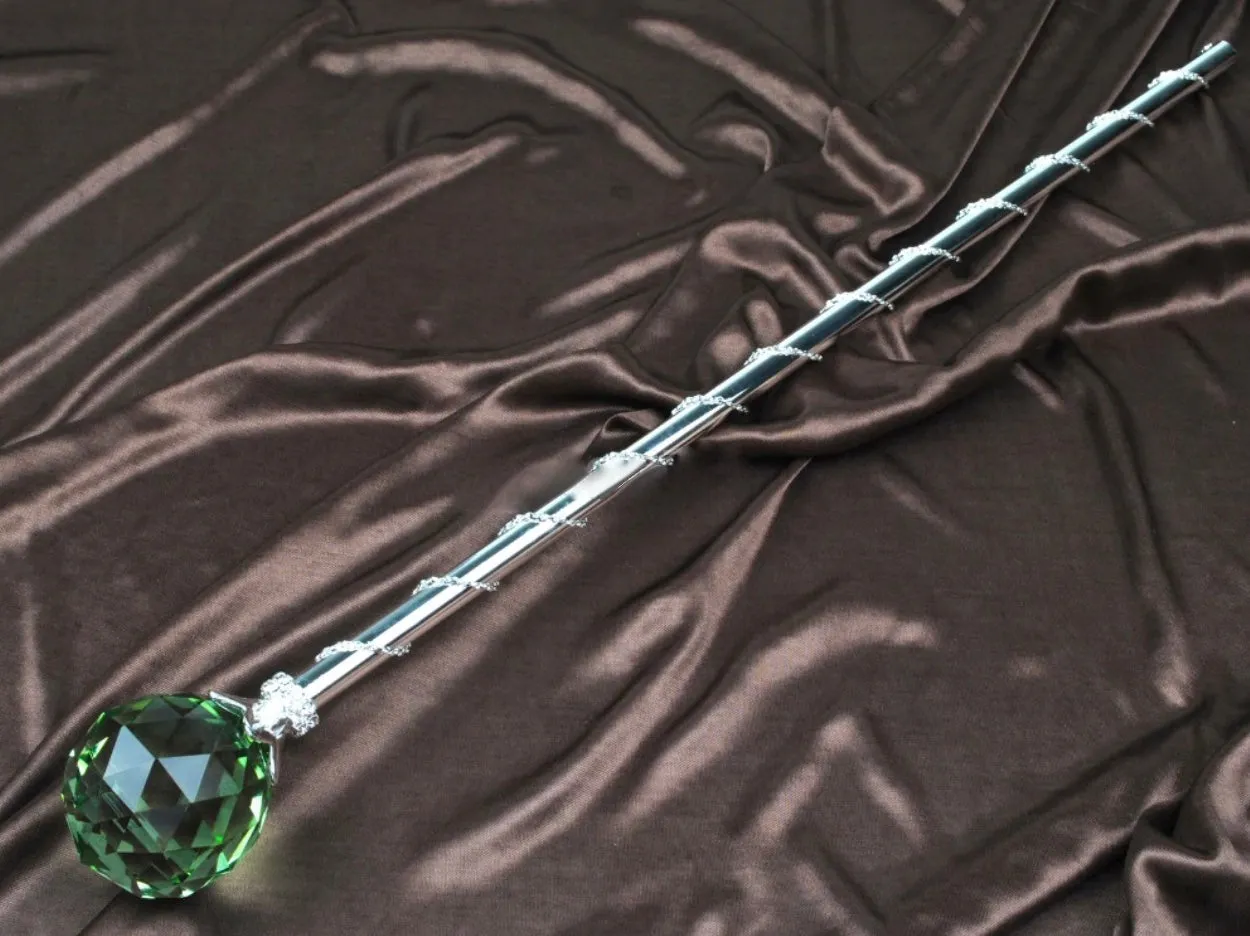 Spell-Casting Green Crystal Scepter Wand