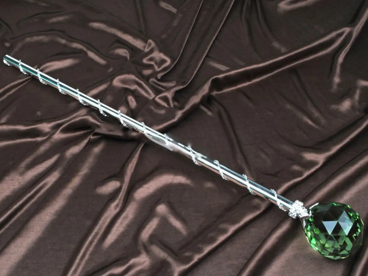 Spell-Casting Green Crystal Scepter Wand