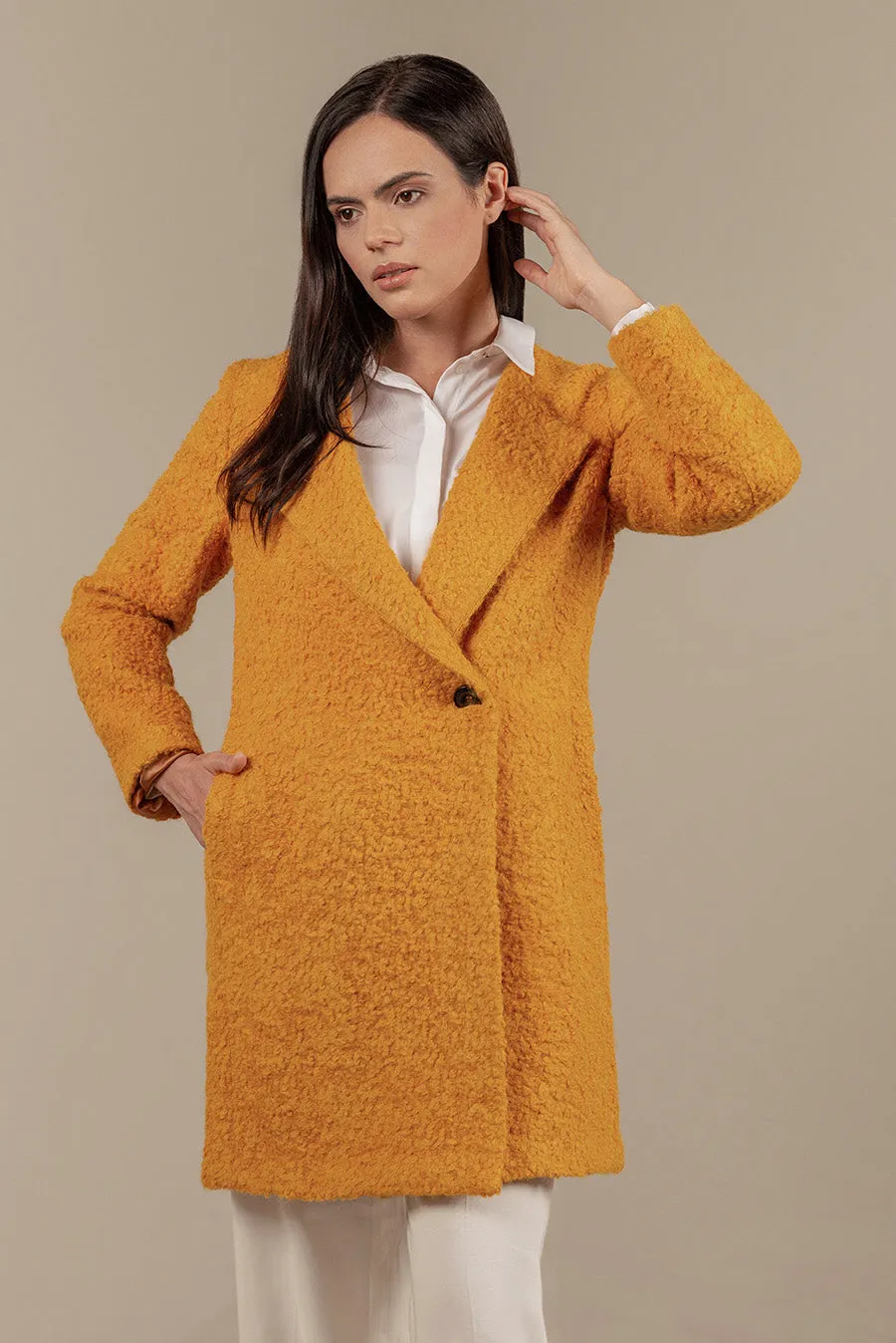 Tranvia Coat Alpaca Suri & Wool Color Yellow