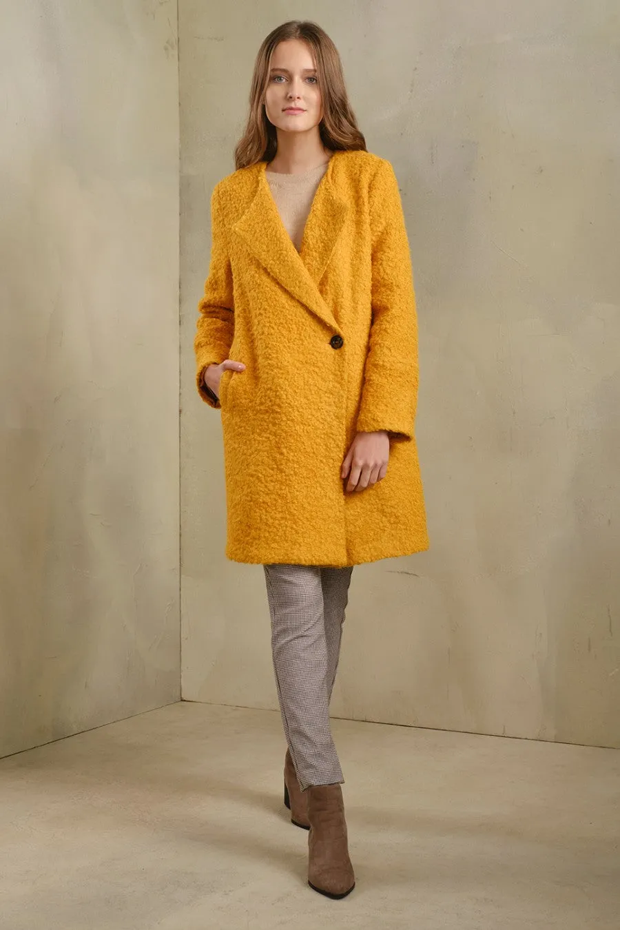 Tranvia Coat Alpaca Suri & Wool Color Yellow