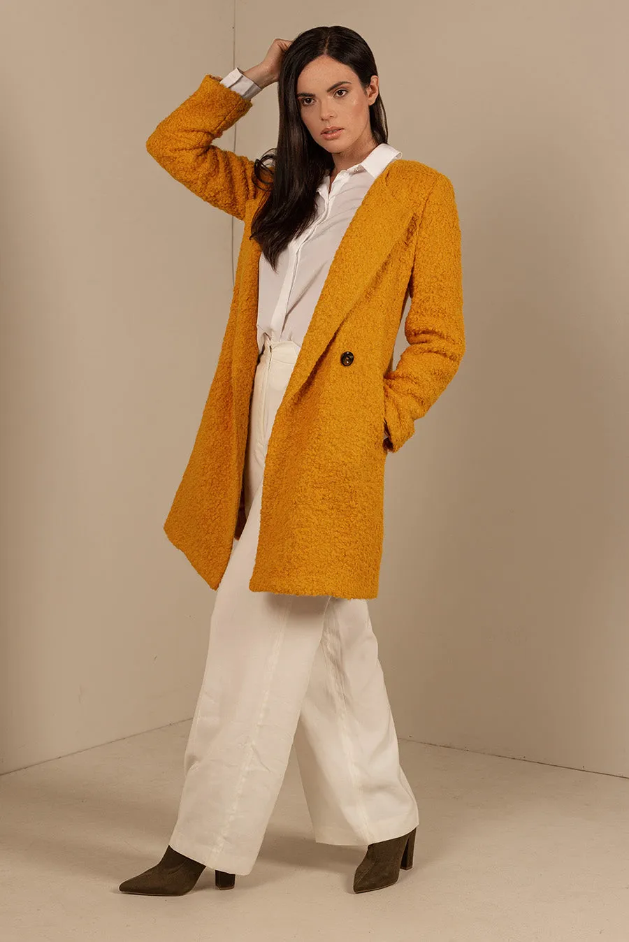 Tranvia Coat Alpaca Suri & Wool Color Yellow