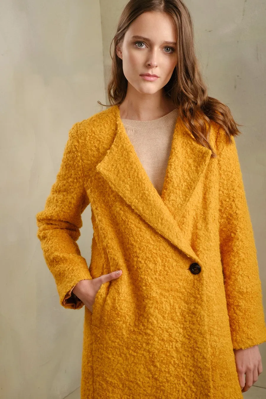 Tranvia Coat Alpaca Suri & Wool Color Yellow