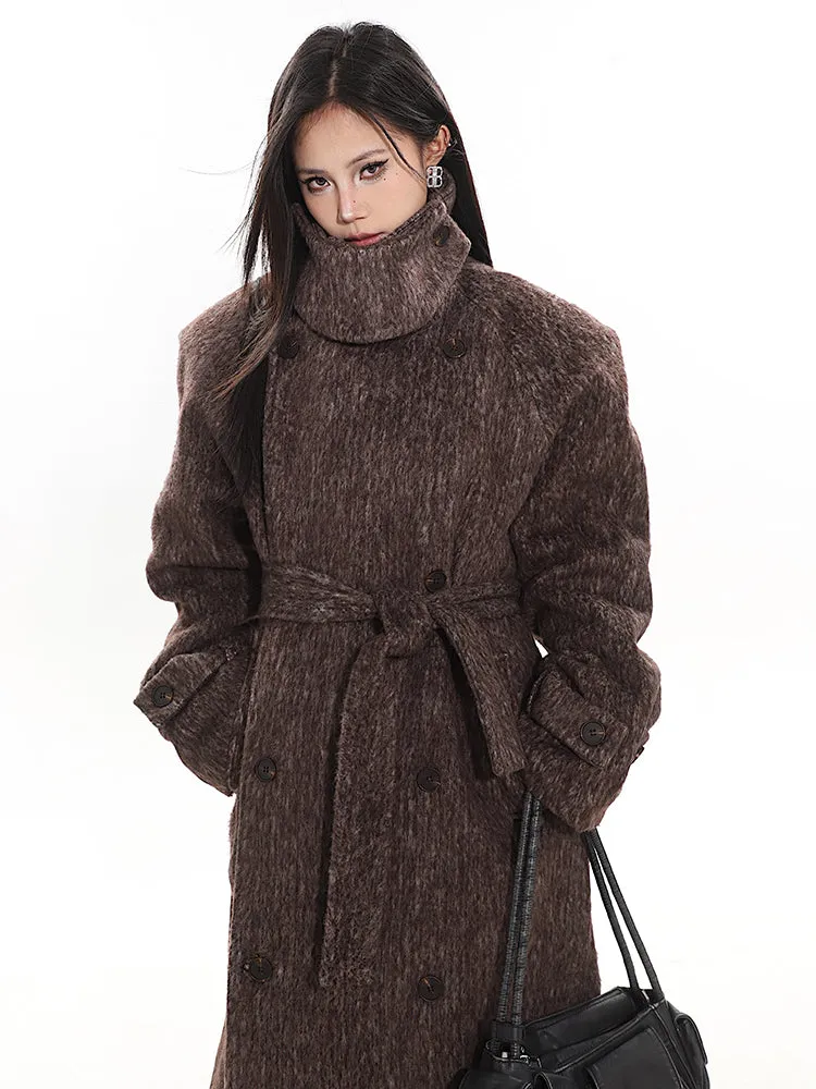 Turtleneck Wool Maxi Coat